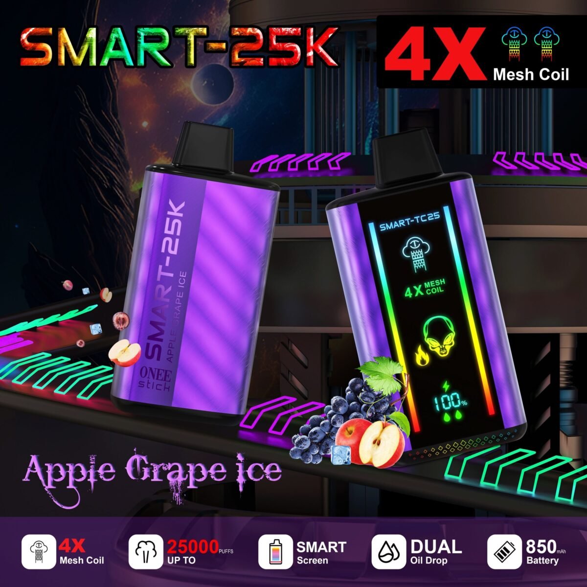 Apple Grape Ice Onee Stick Smart 25K | USA