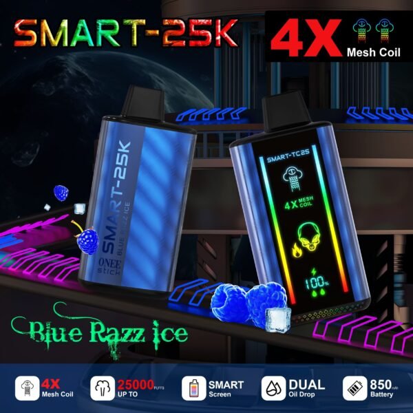 Buy Blue Razz Ice Onee Stick Smart 25000 Puffs - USA