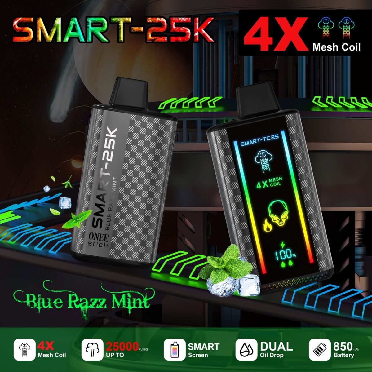 Blue Razz Mint Onee Stick Smart 25K | USA