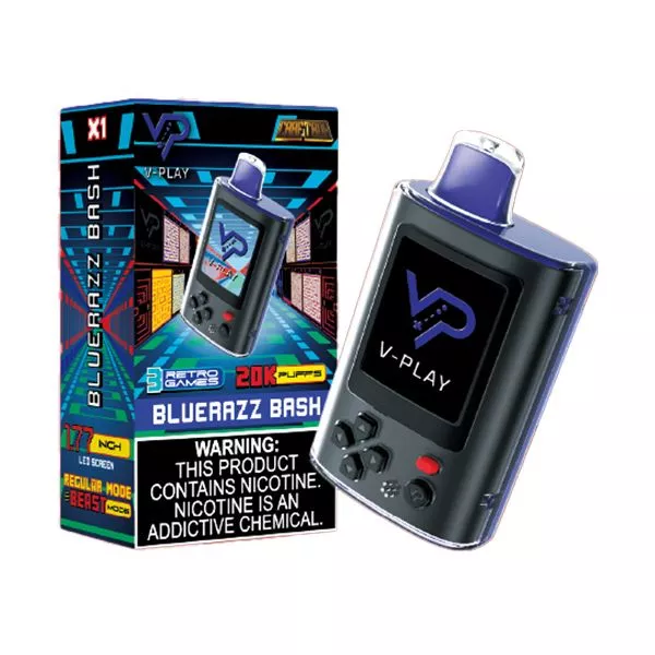 Bluerazz Bash - V-Play 20000 Puffs: Authentic Blue Razz Vape