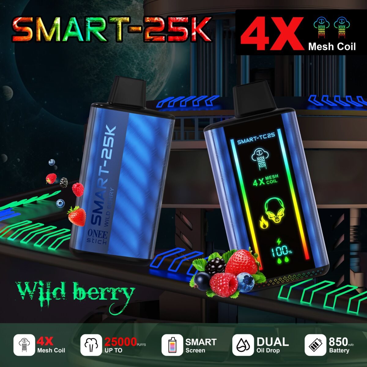 Wild Berrry - Onee Stick Smart 25000 Puffs