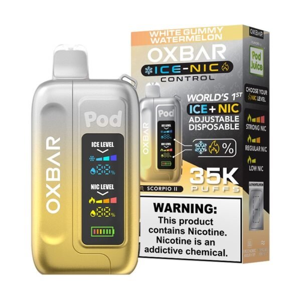 Buy White Gummy Watermelon Oxbar Ice-Nic Control 35K Puffs - USA