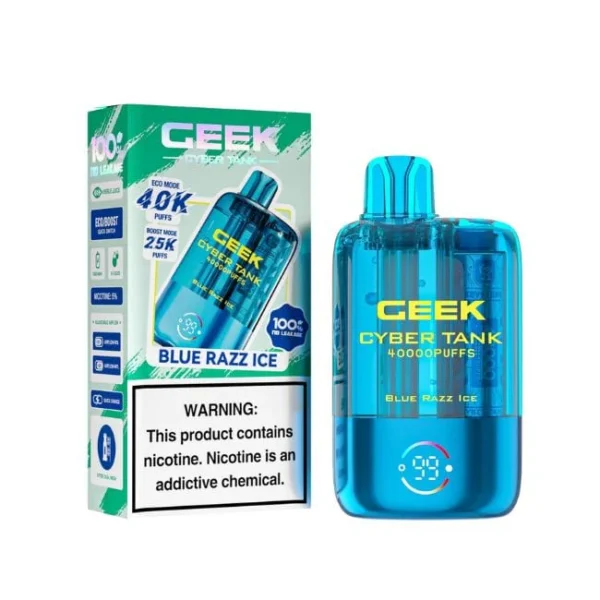 Blue Razz Ice Geek Cyber Tank Disposable Vape 40K Puffs