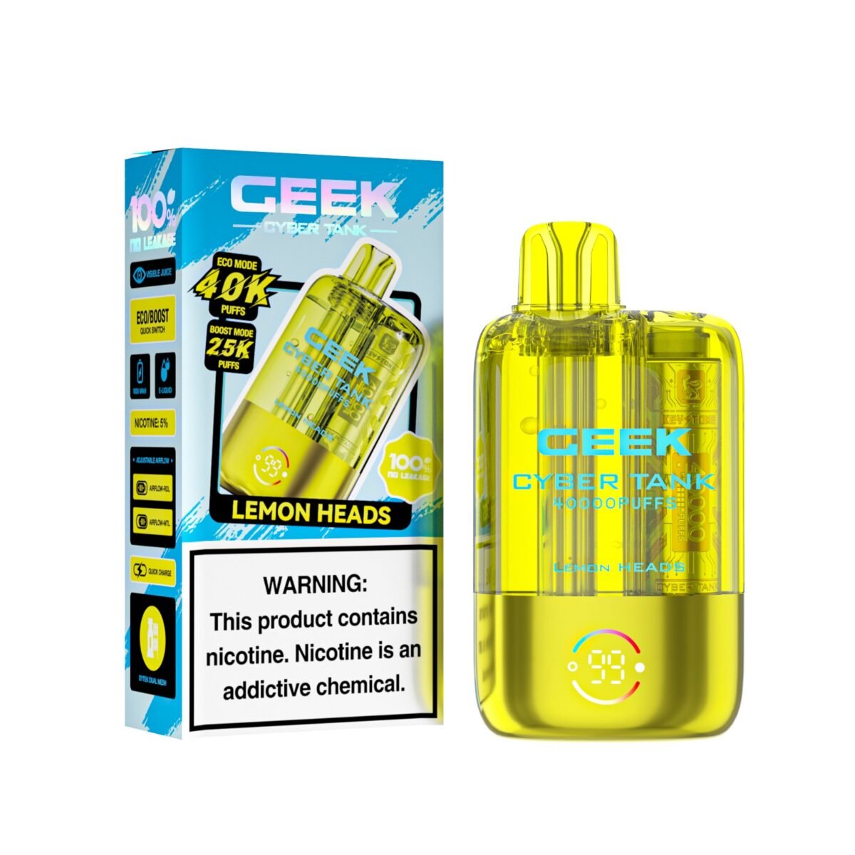 Lemonn Heads Geek Cyber Tank Disposable Vape 40K Puffs