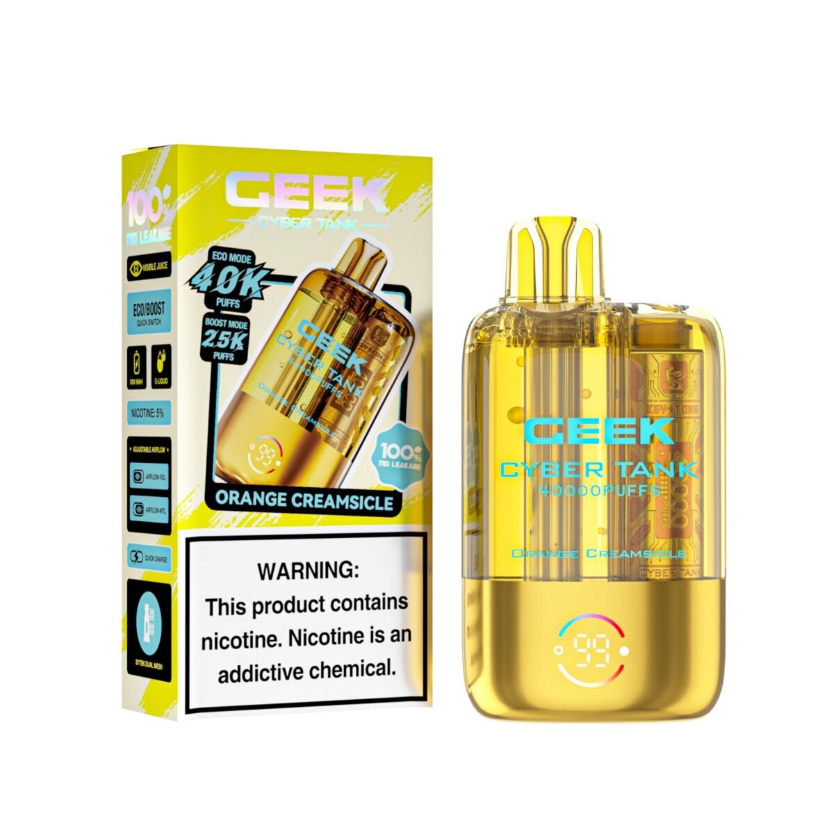 Orange Creamsicle Geek Cyber Tank Disposable Vape 40K Puffs