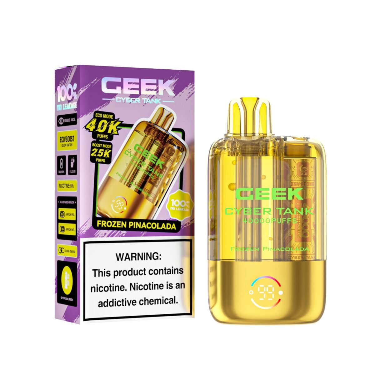 Frozen Pinacolada Geek Cyber Tank Disposable Vape 40K Puffs