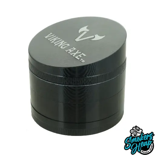 2.2″ (63 mm) 4-Part Viking Axe Aluminum Grinder - Black (includes Gift Box)