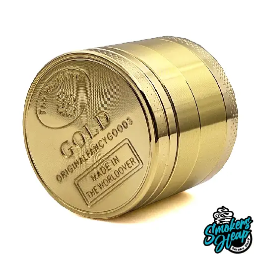 40mm 4-Part Zinc Alloy Herb & Tobacco Grinder – Gold