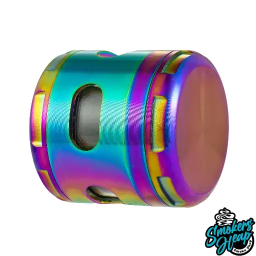 Rainbow Zinc-Alloy Herb Grinder with Storage Chamber