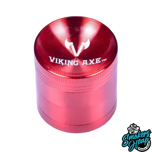 Viking Axe™ 40 mm 4-Part Concave Grinder — Red Smoke (Gift Box)