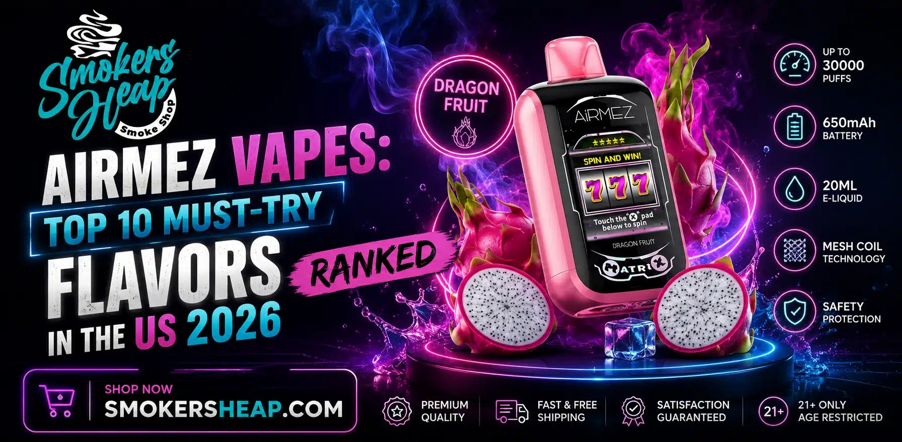 Airmez Vapes disposable collection featuring stylish designs and premium flavors