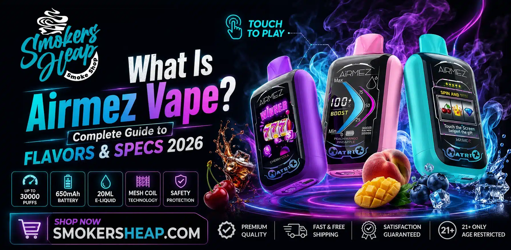 Airmez Vape disposable device with modern design and long-lasting performance