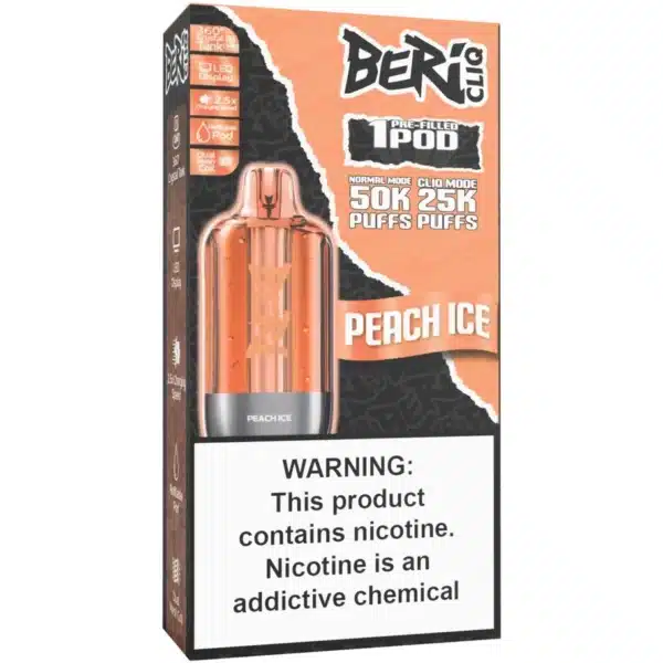 Peach Ice Beri Cliq 50000 Puffs Disposable Vape Kit