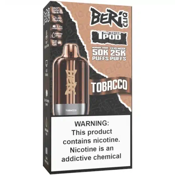 Tobacco Beri Cliq 50000 Puffs Disposable Vape Kit