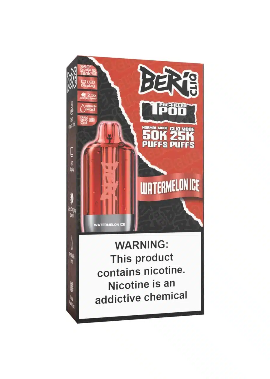 Watermelon Ice Beri Cliq 50000 Puffs Disposable Vape Kit