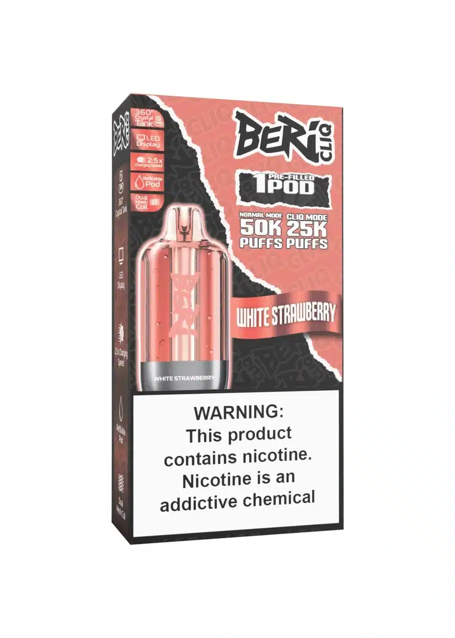 White Strawberry Beri Cliq 50000 Puffs Disposable Vape Kit