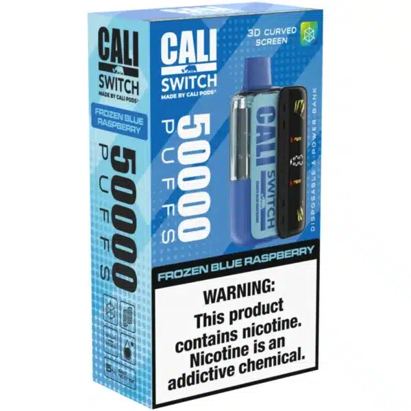 Frozen Blue Raspberry Cali Switch 50000 Puffs Disposable Vape